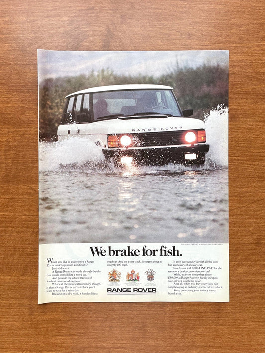 1987 Range Rover "We brake for fish." Advertisement