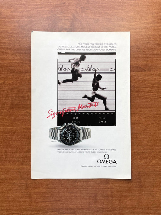 1988 Omega Speedmaster "Significant Moments" Advertisement