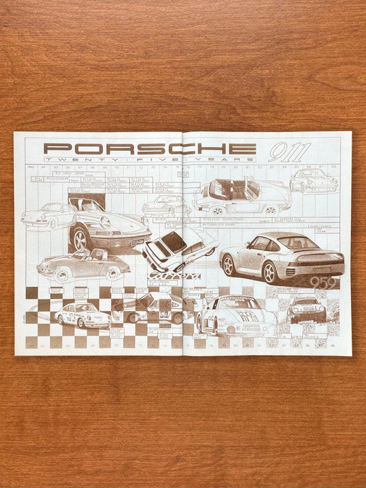 1988 Original 2 - Page Artwork Spread Porsche 911 "25 Years"