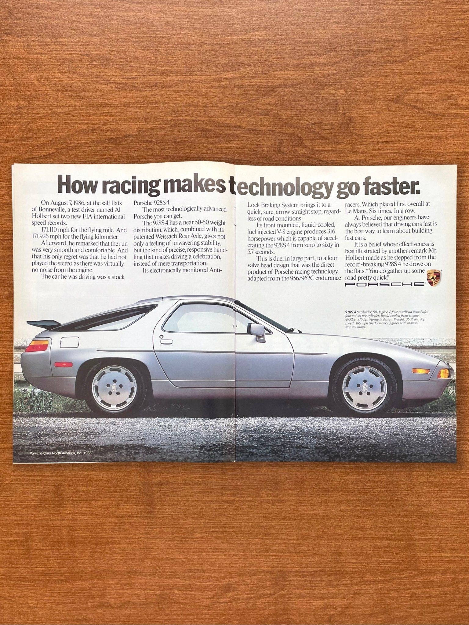 1988 Porsche 928 &ldquo;racing makes technology go faster&rdquo; Advertisement 