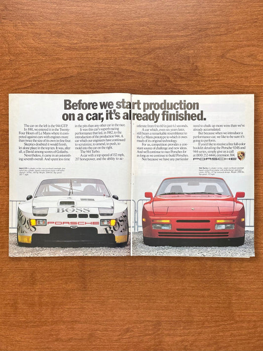 1988 Porsche 944 Turbo "Before we start production..." Advertisement