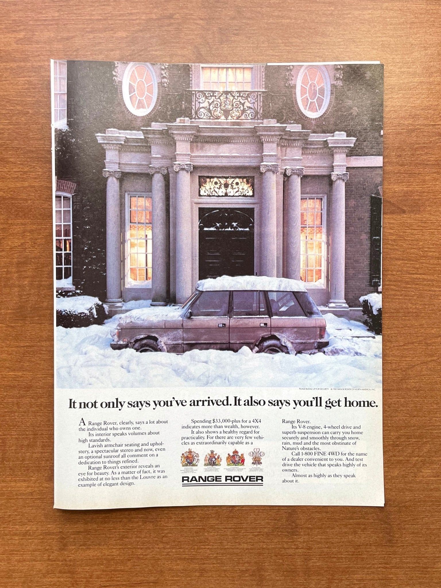 1988 Range Rover "also says you'll get home" Advertisement