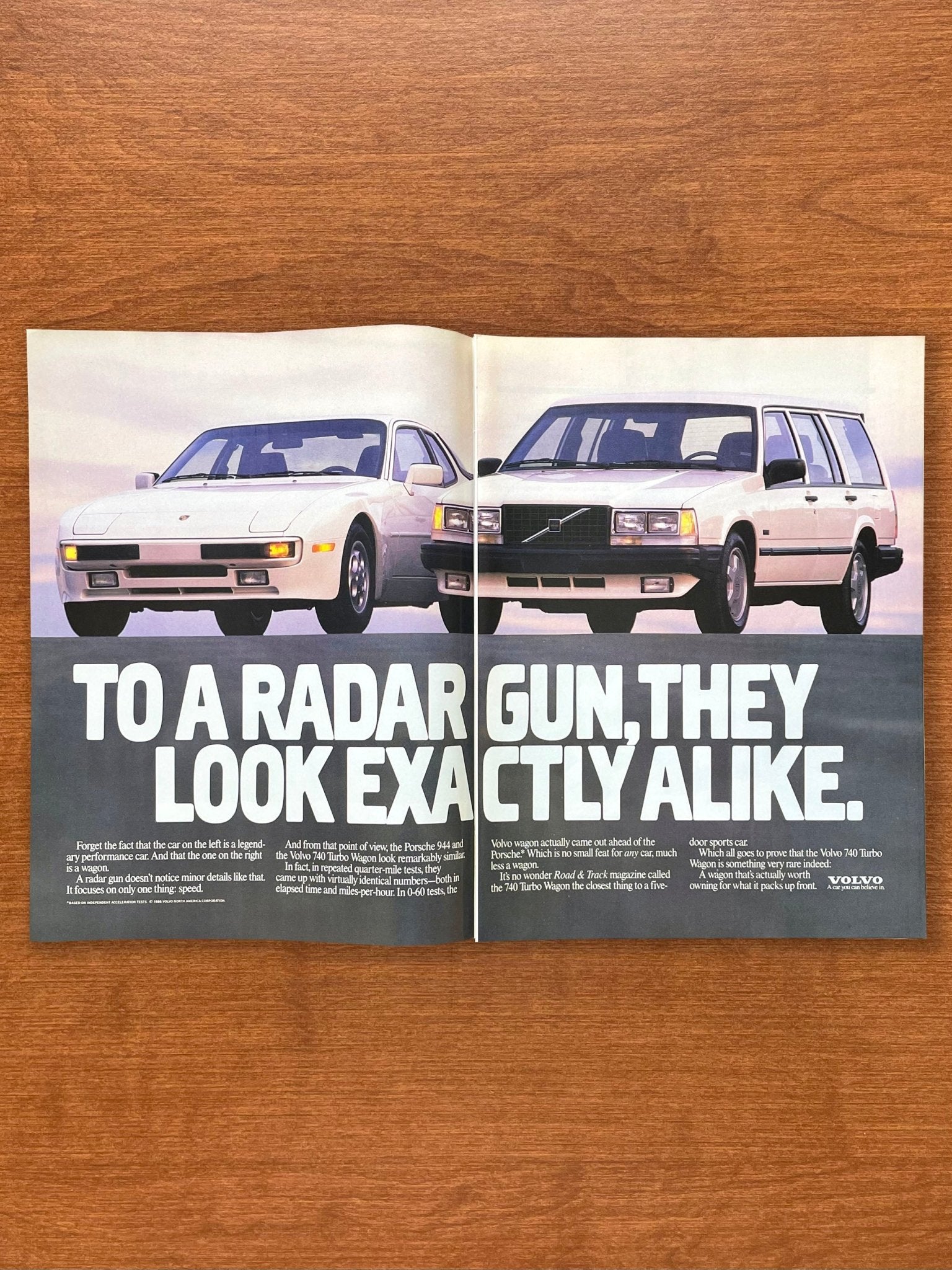 1988 Volvo 740 Turbo Wagon with Porsche 944 Advertisement