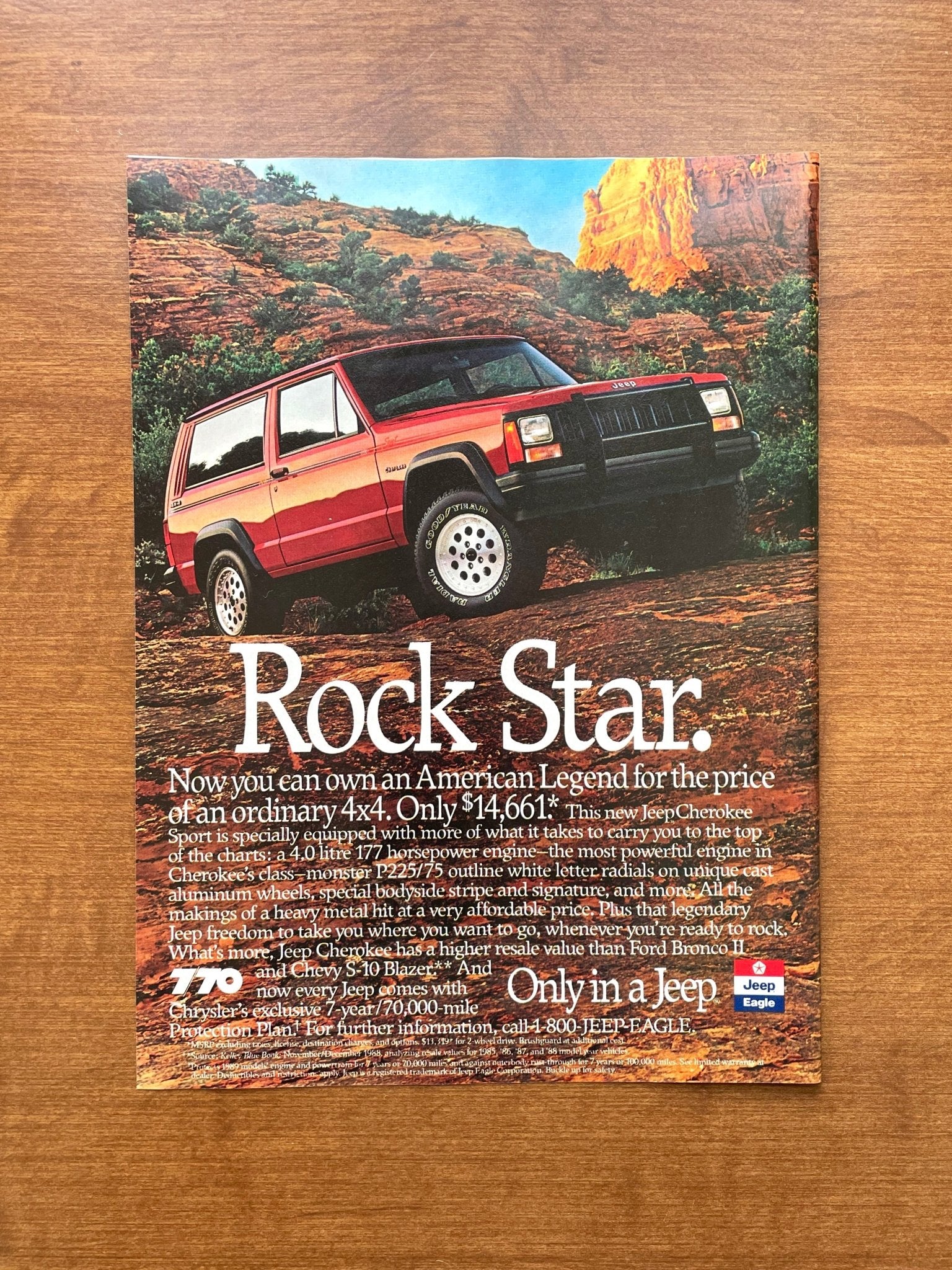 1989 Jeep Cherokee "Rock Star" Advertisement