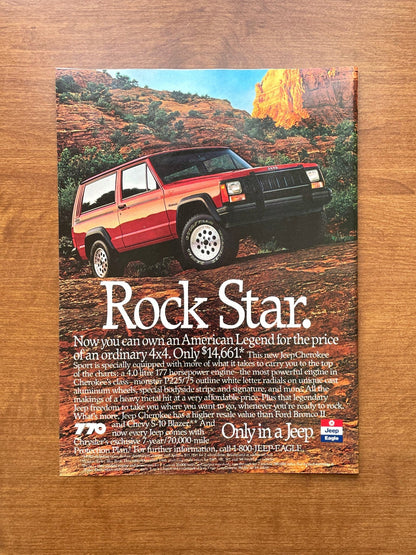 1989 Jeep Cherokee "Rock Star" Advertisement