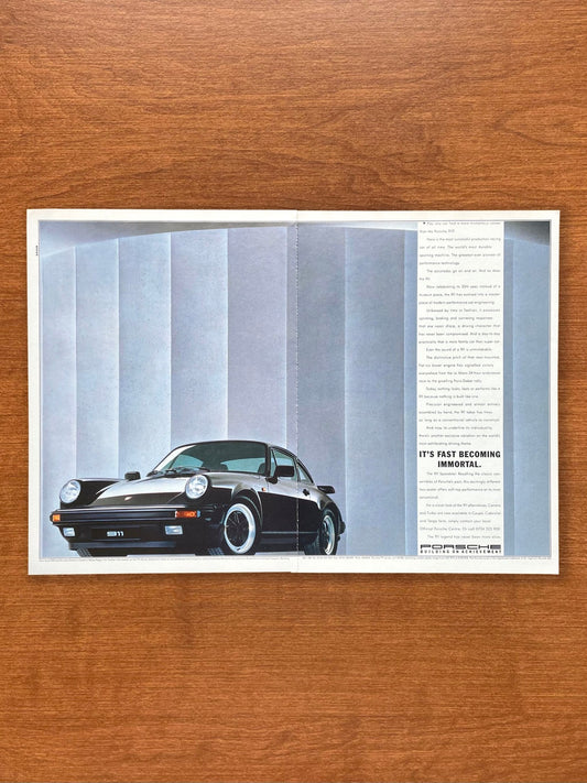 1989 Porsche 911 "It's fast becoming immortal." Advertisement