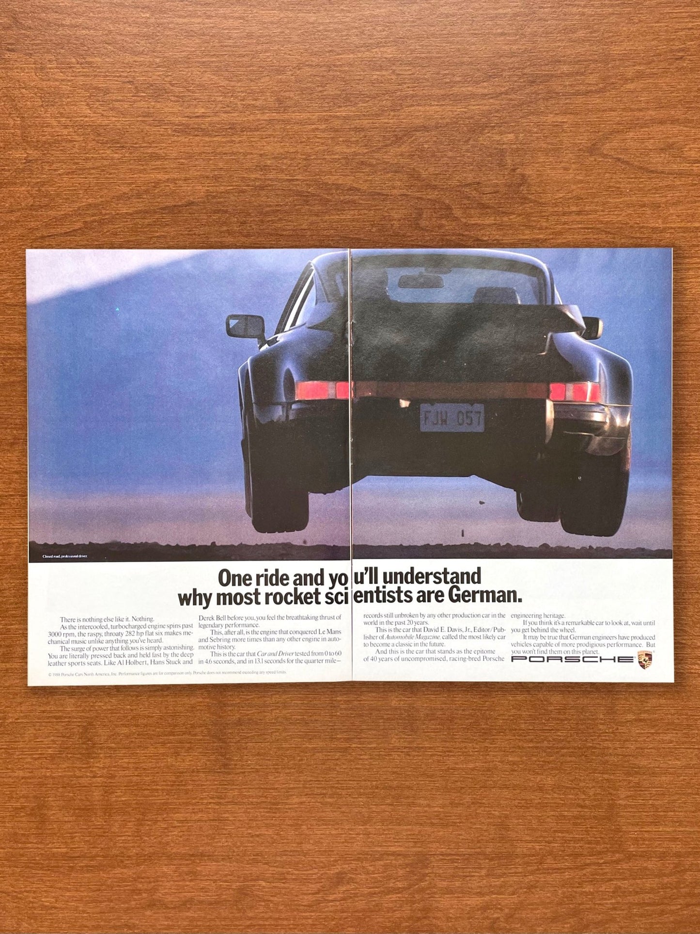 1989 Porsche "why most rocket scientists are German." Advertisement