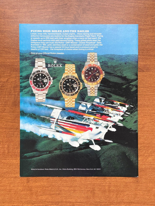 1989 Rolex GMT Master "Flying High" Advertisement