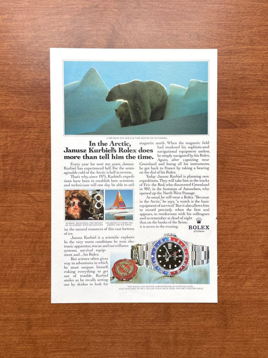 1990 Rolex GMT Master "In the Arctic..." Advertisement