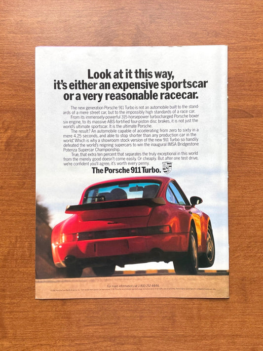 1991 Porsche 911 Turbo "expensive sportscar or a very reasonable racecar." Advertisement