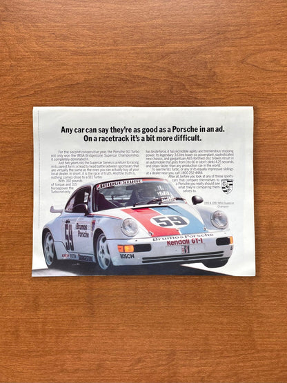 1992 Porsche 911 Turbo "On a racetrack it's a bit more difficult." Advertisement