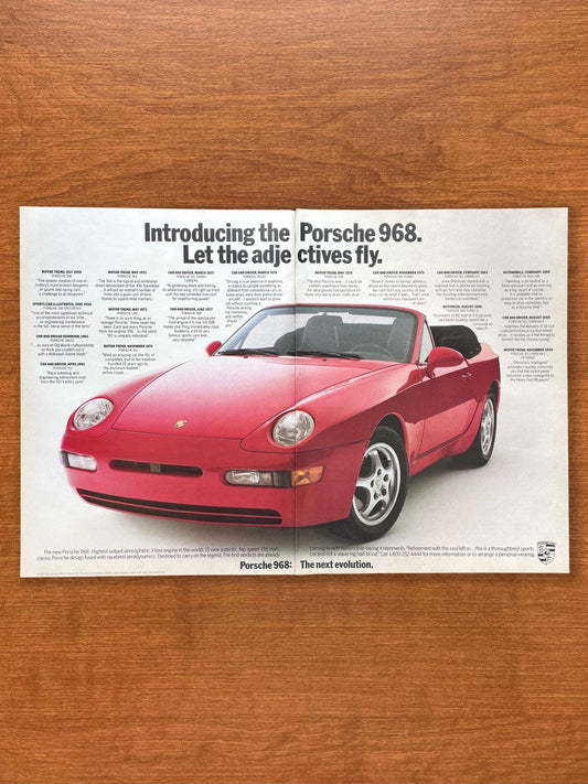 1992 Porsche 968 "Let the adjectives fly" Advertisement