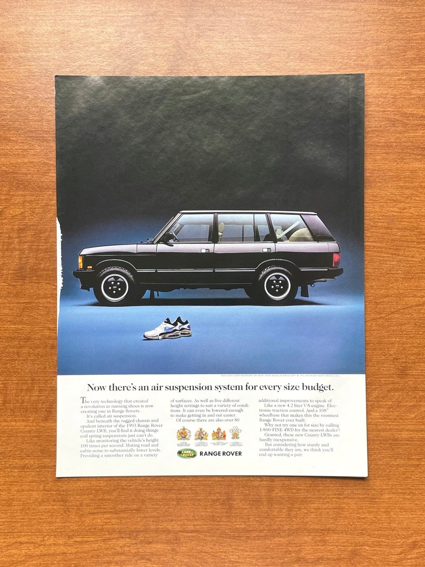 1993 Range Rover Country w/ Nike Air Max Advertisement