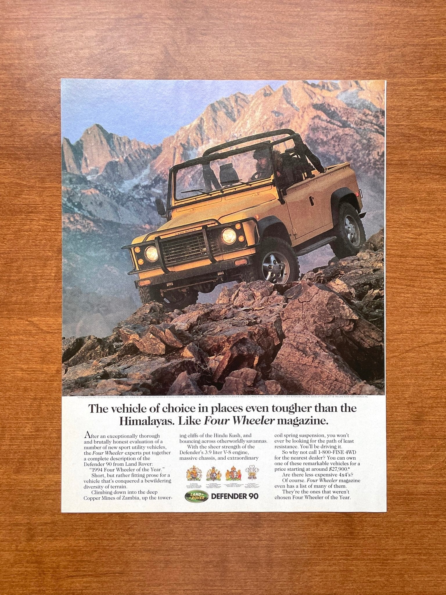 1994 Defender 90 "Like Four Wheeler magazine." Advertisement