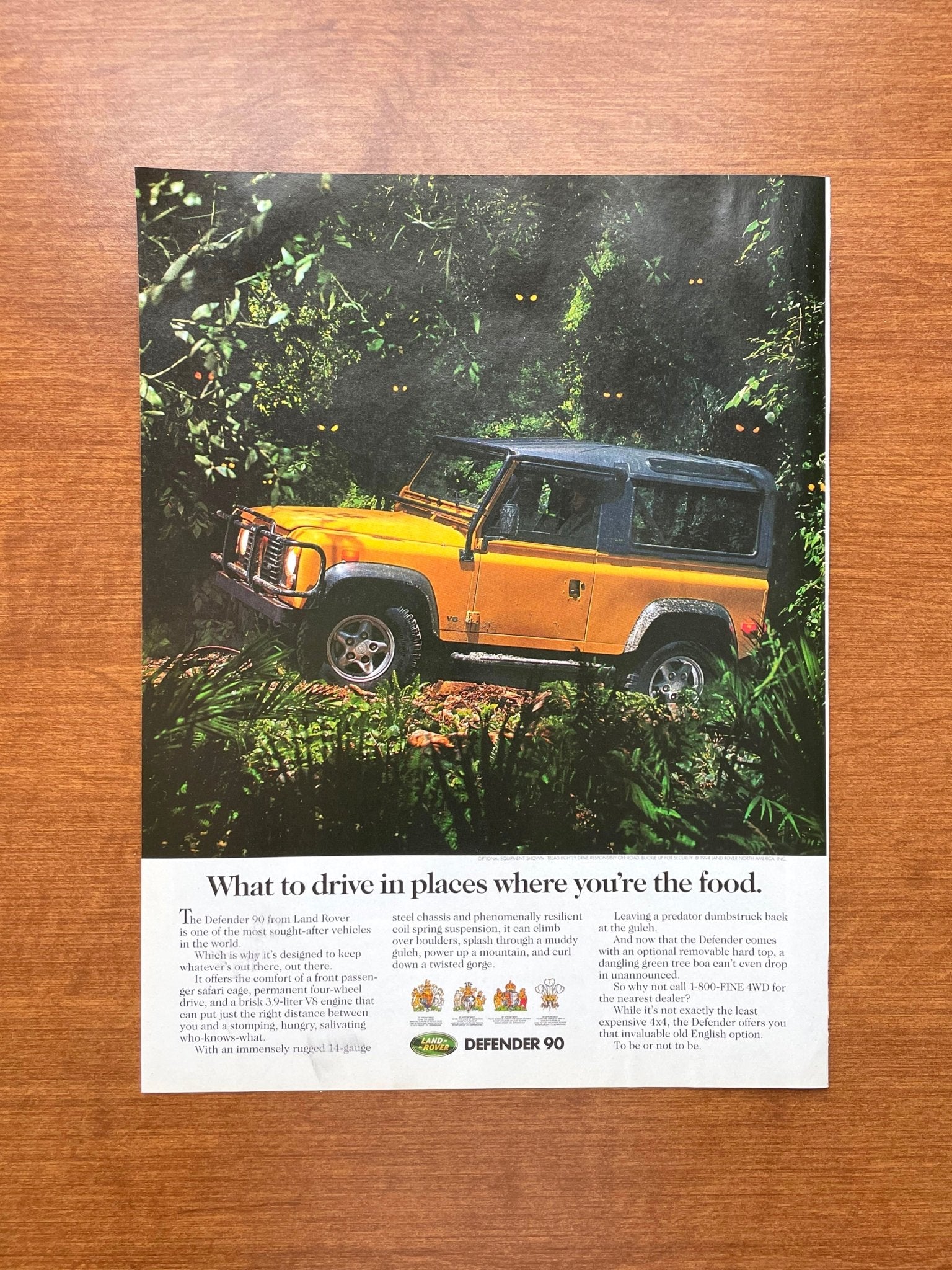 1995 Defender 90 "where you're the food." Advertisement