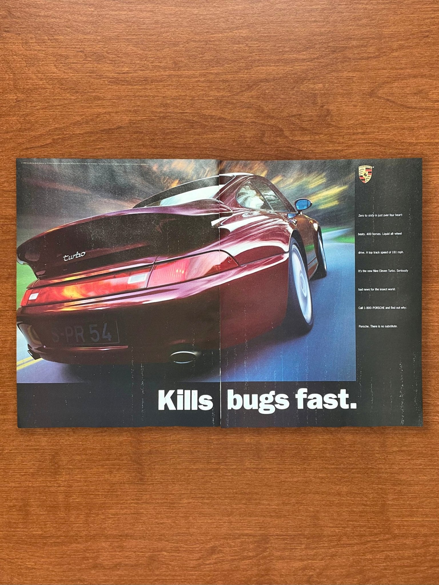 1995 Porsche 911 Turbo "Kills bugs fast." Advertisement