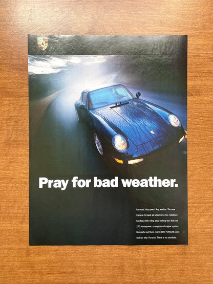 1995 Porsche Carrera 4 "Pray for bad weather." Advertisement