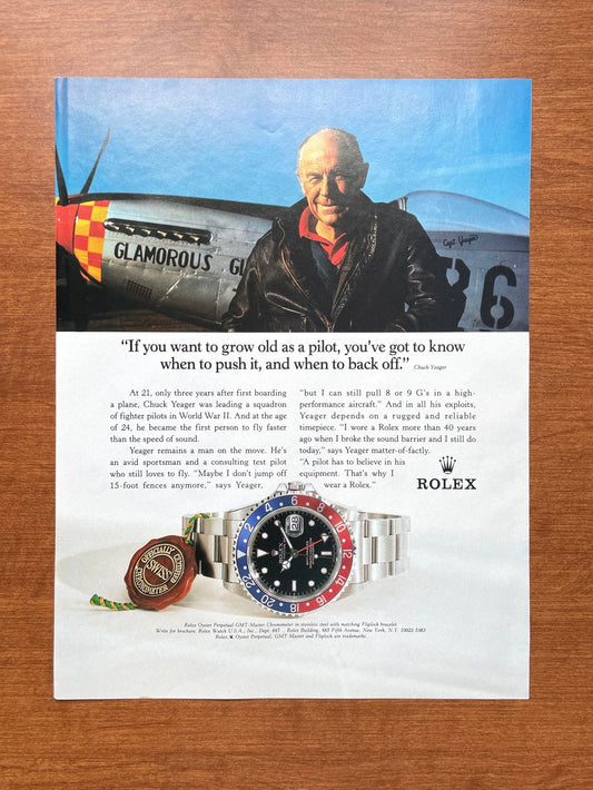 1995 Rolex GMT Master Ref. 16700 feat. Chuck Yeager Advertisement