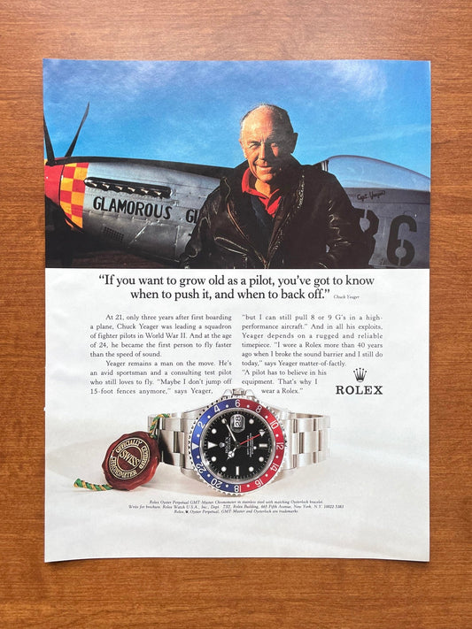 1995 Rolex GMT Master Ref. 16700 feat. Chuck Yeager Advertisement