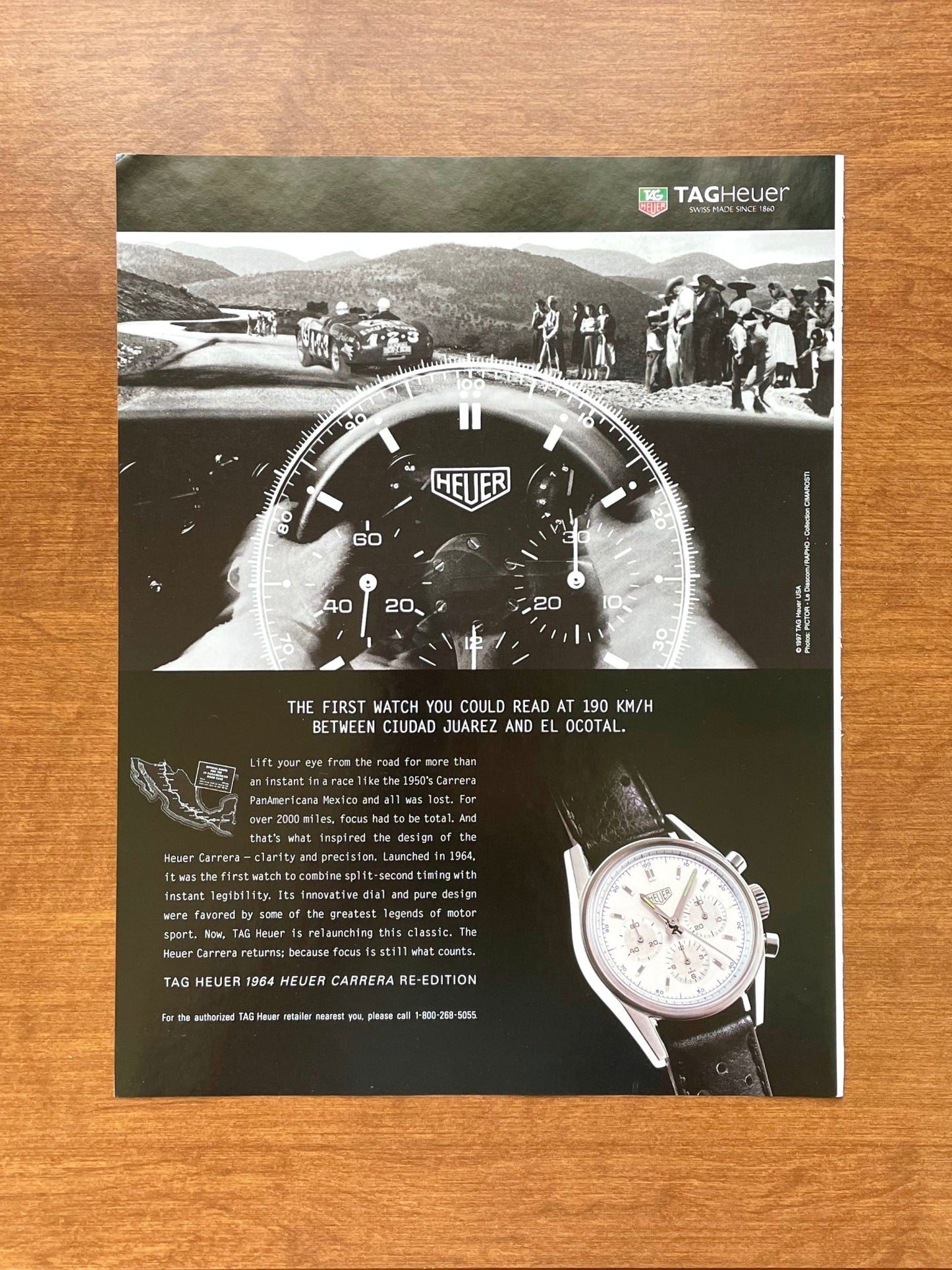 1997 Tag Heuer 1964 Heuer Carrera Re-Edition Advertisement