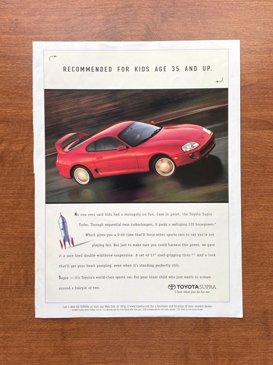 1997 Toyota Supra "For Kids Age 35 And Up" Advertisement