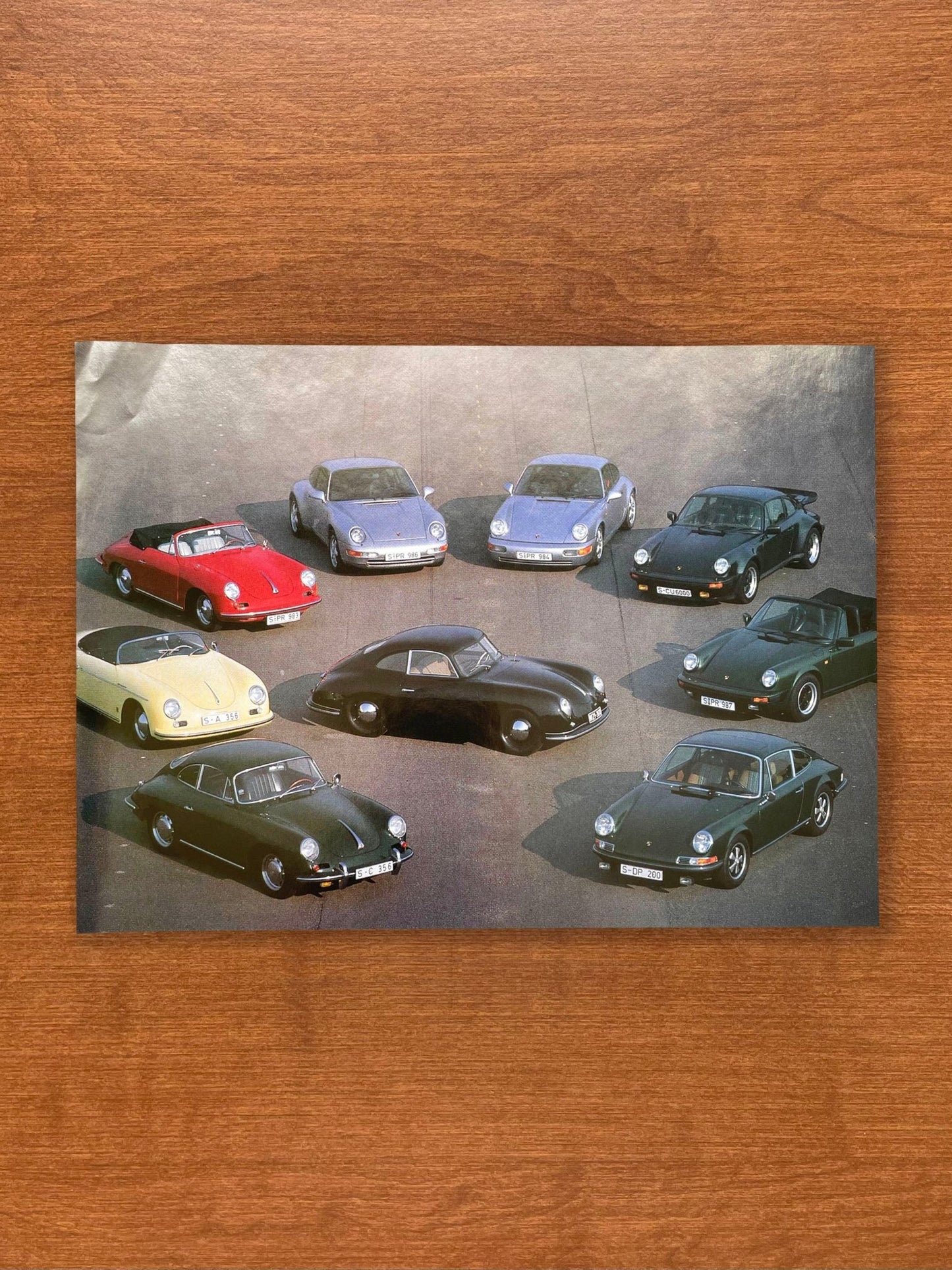 1998 "Porsches in parking lot" photograph Advertisement