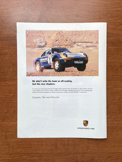 2001 Porsche Cayenne "Just the racy chapters" Advertisement