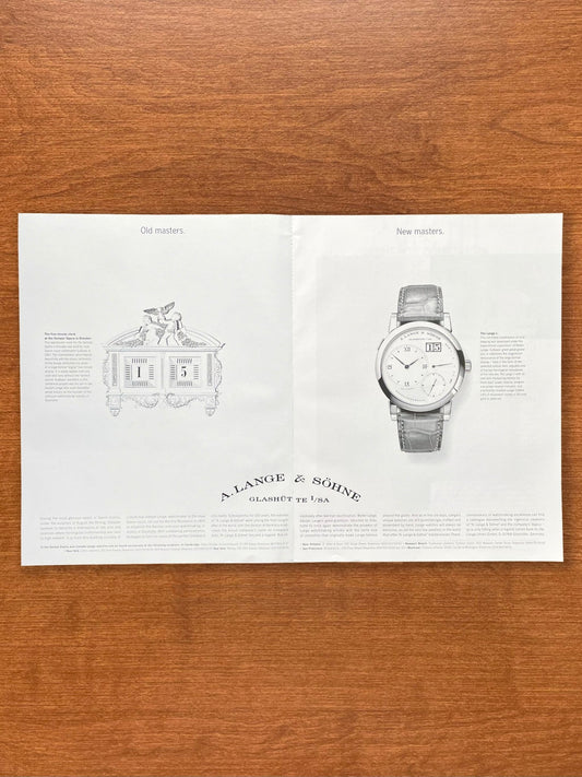 2002 A. Lange & Sohne Lange 1 with Sepera Opera clock Advertisement