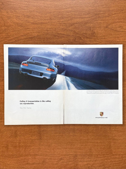 2003 Porsche 911 Turbo "like calling sex reproduction." 2 - page Advertisement