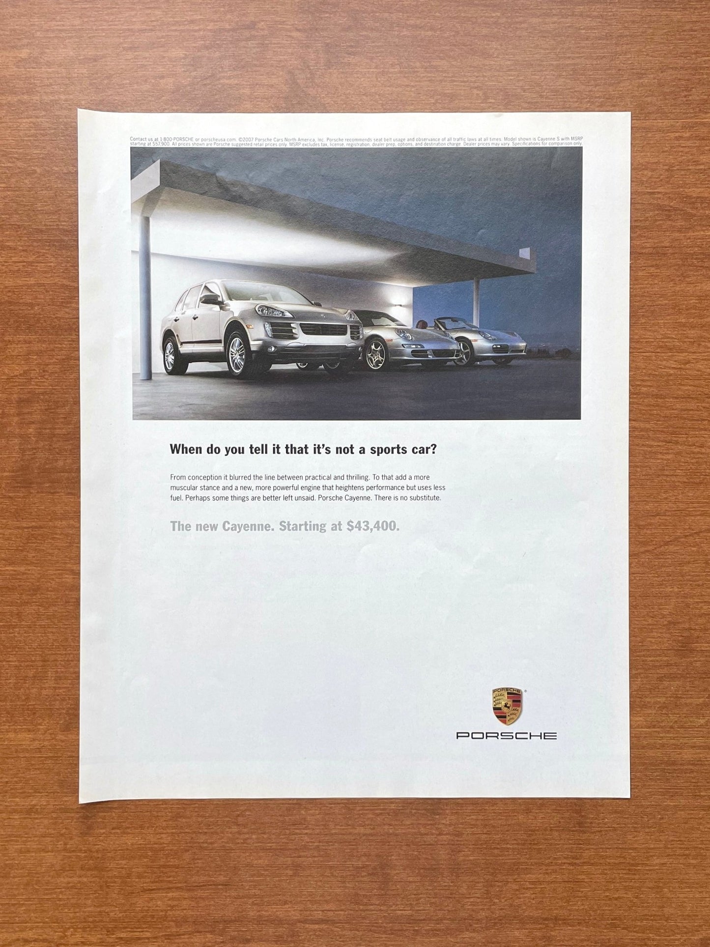 2007 Porsche Cayenne "it's not a sports car?" Advertisement