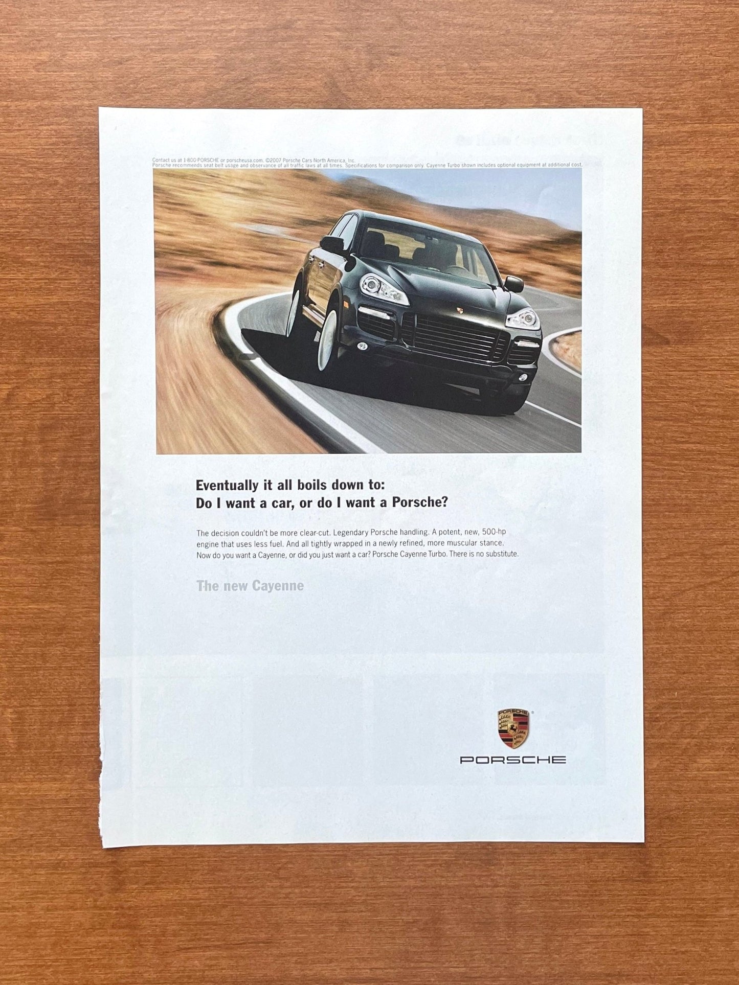 2007 Porsche Cayenne "want a car, or do I want a Porsche?" Advertisement