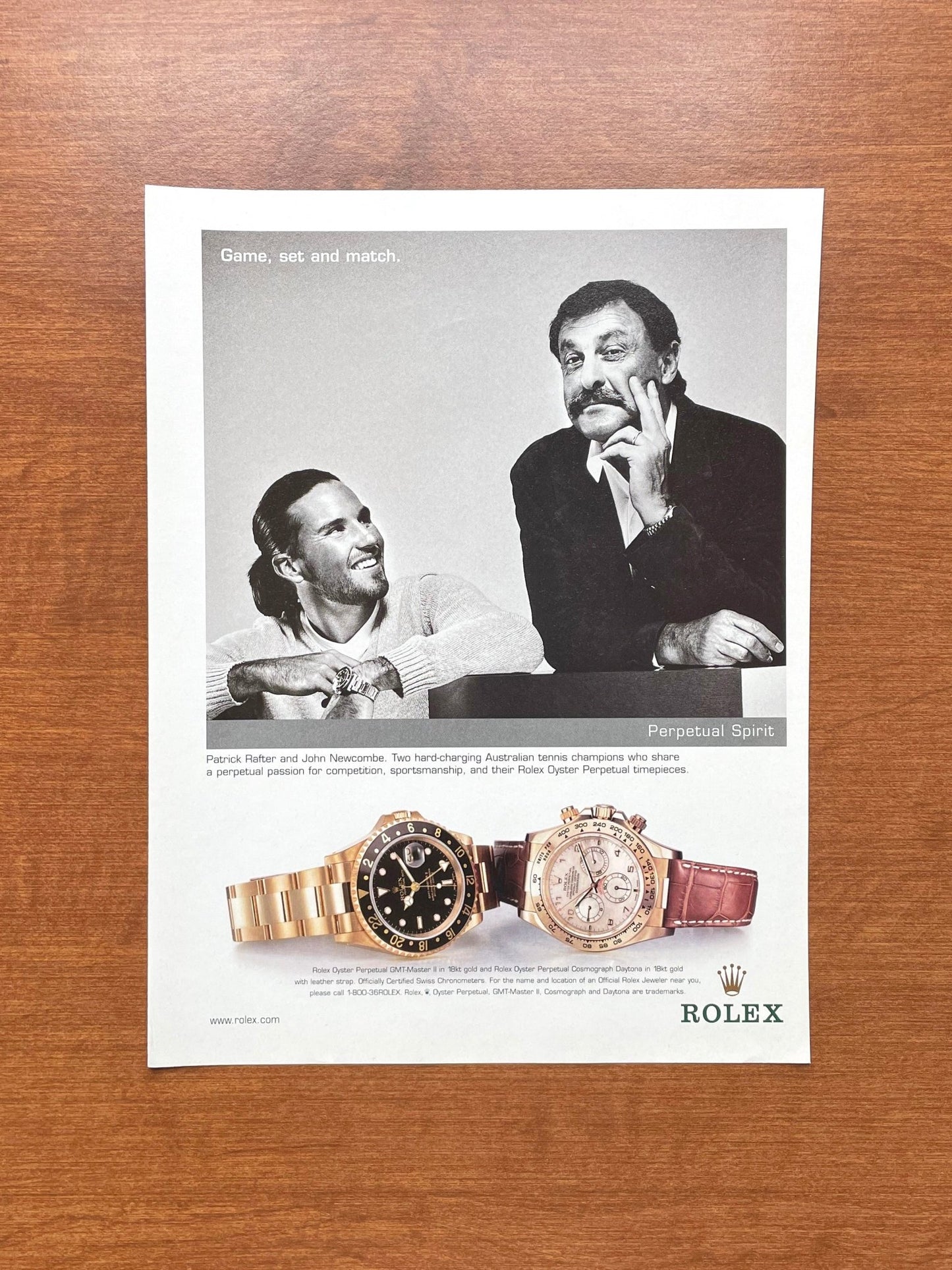 Rolex Daytona & GMT Master II feat. John Newcombe & Patrick Rafter Advertisement