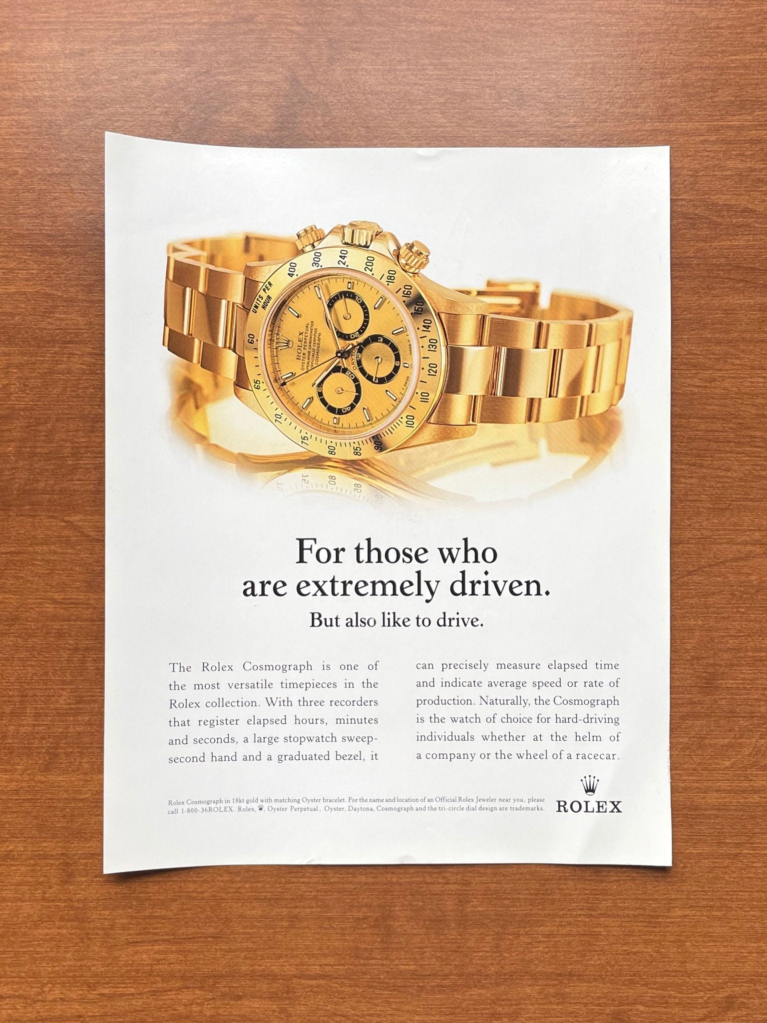 Rolex Daytona Ref. 16528 "Extremely Driven" Advertisement