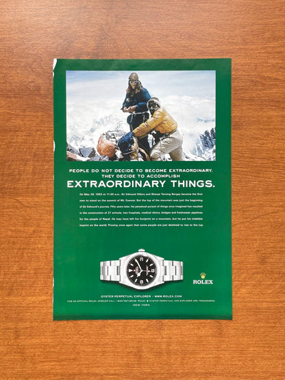 Rolex Explorer Ref. 114270 "Extraordinary Things" Advertisement
