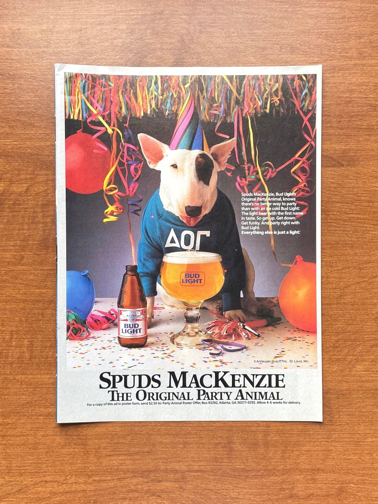 Vintage Bud Light feat. Spuds MacKenzie Advertisement