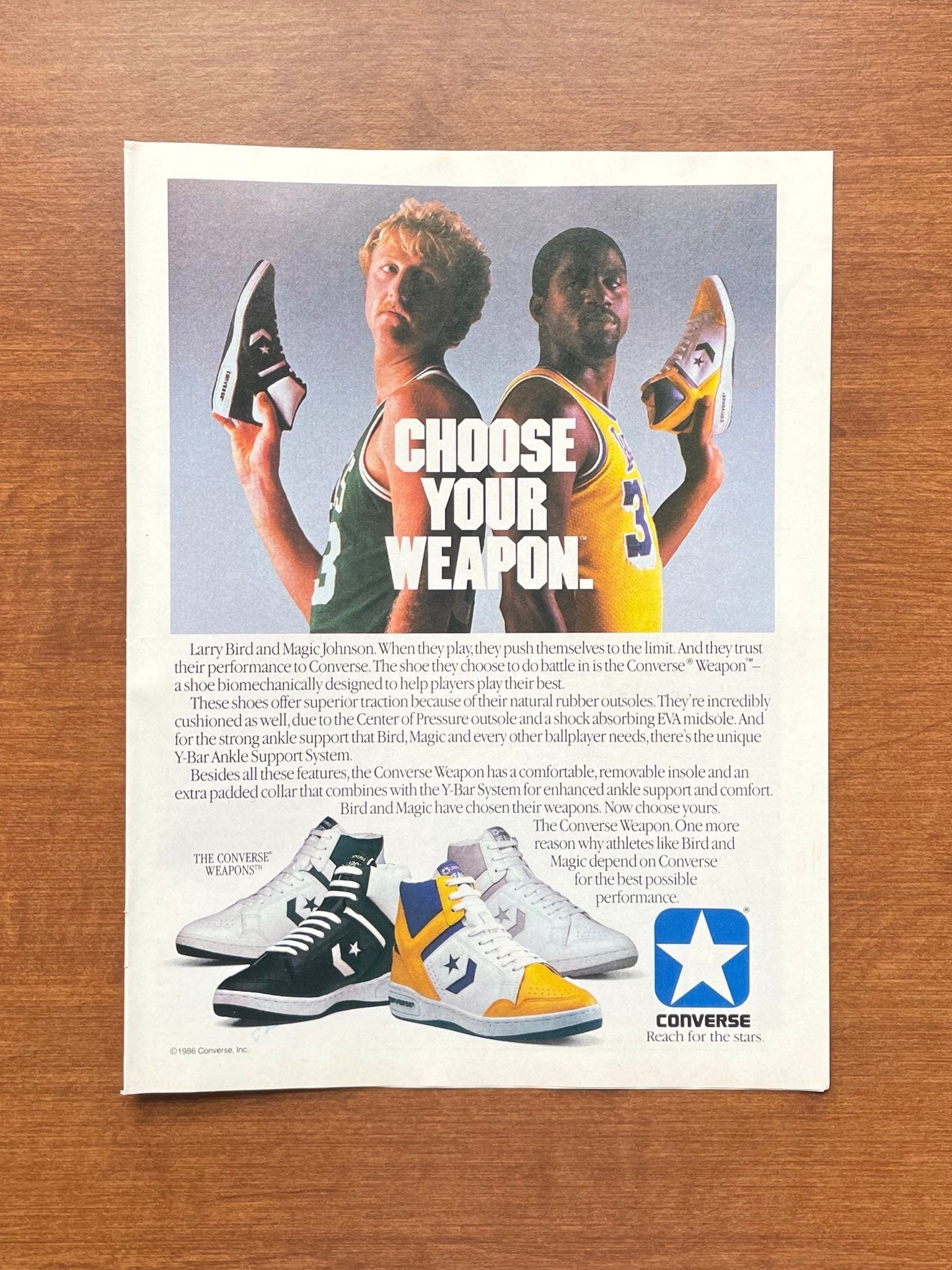 Vintage Converse Weapon feat. Larry Bird and Magic Johnson Advertisement