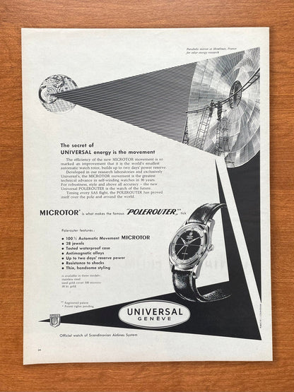 1958 Universal Geneve Microtor Polerouter Advertisement