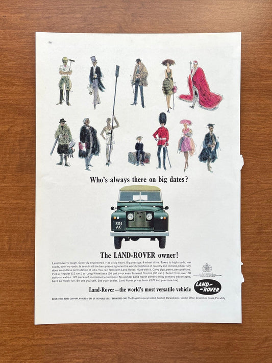 1965 Land Rover Series II "always there on big dates?" Advertisement