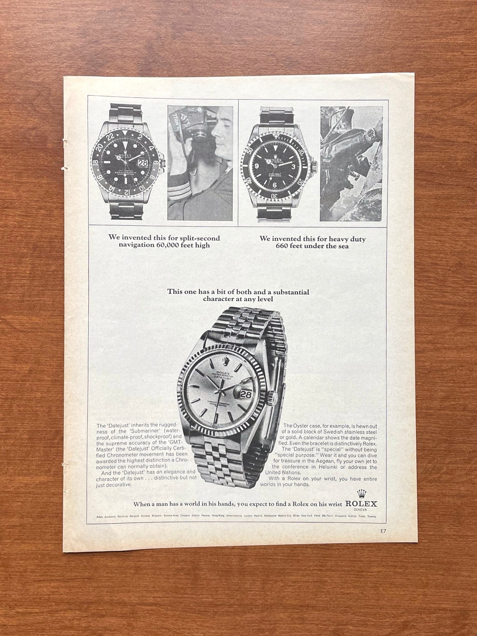 Vintage Rolex GMT Ads Vintage Magazine Advertisements Ad Patina