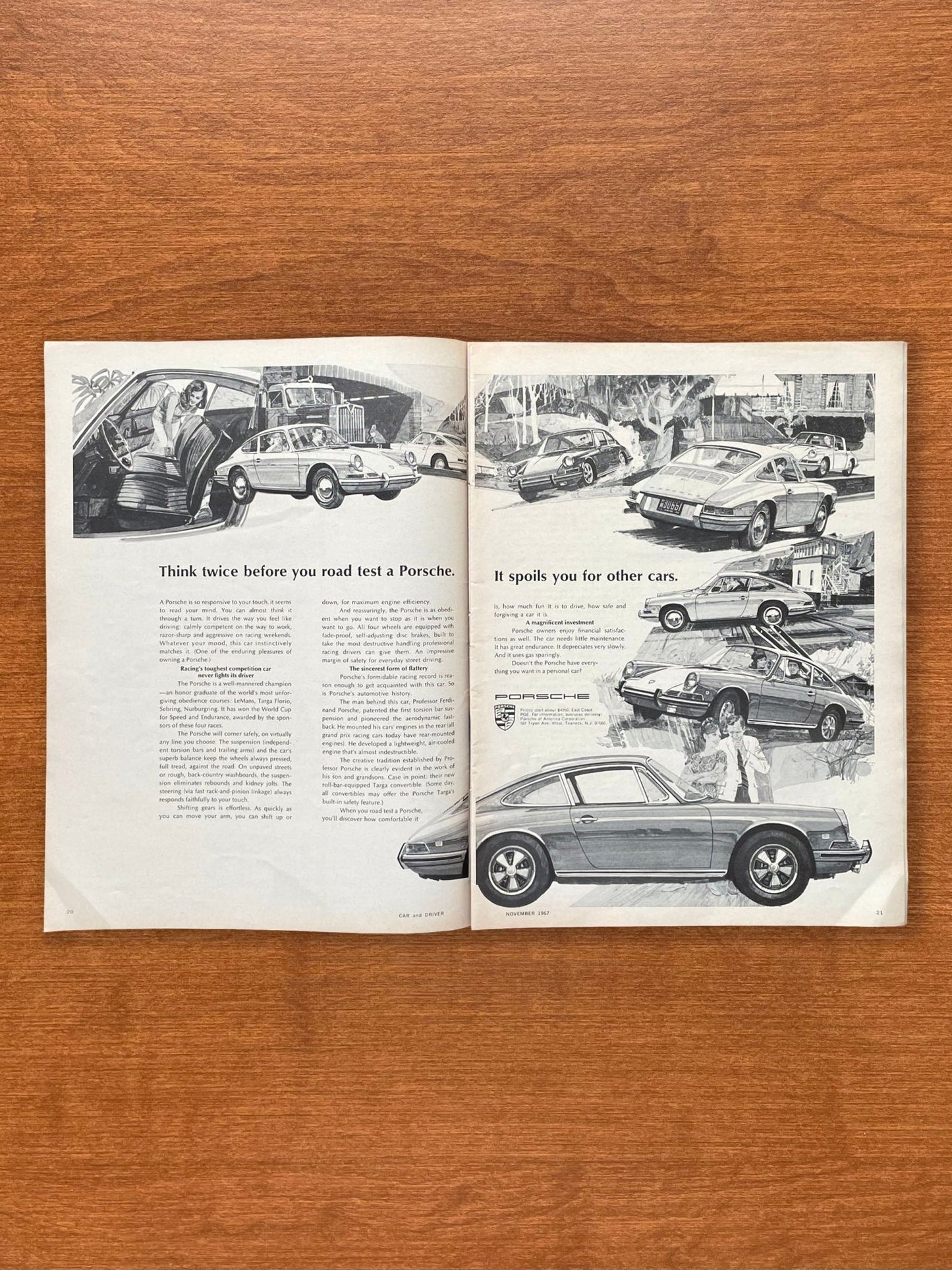 1967 Porsche "Think twice... It spoils you for other cars." Advertisement