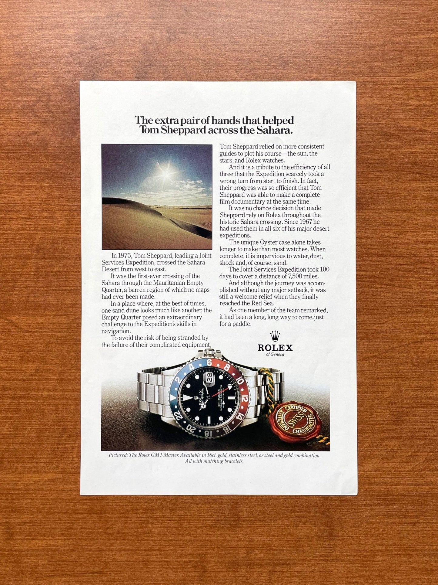 1977 Rolex GMT Master Ref. 1675 "extra pair of hands..." Advertisement