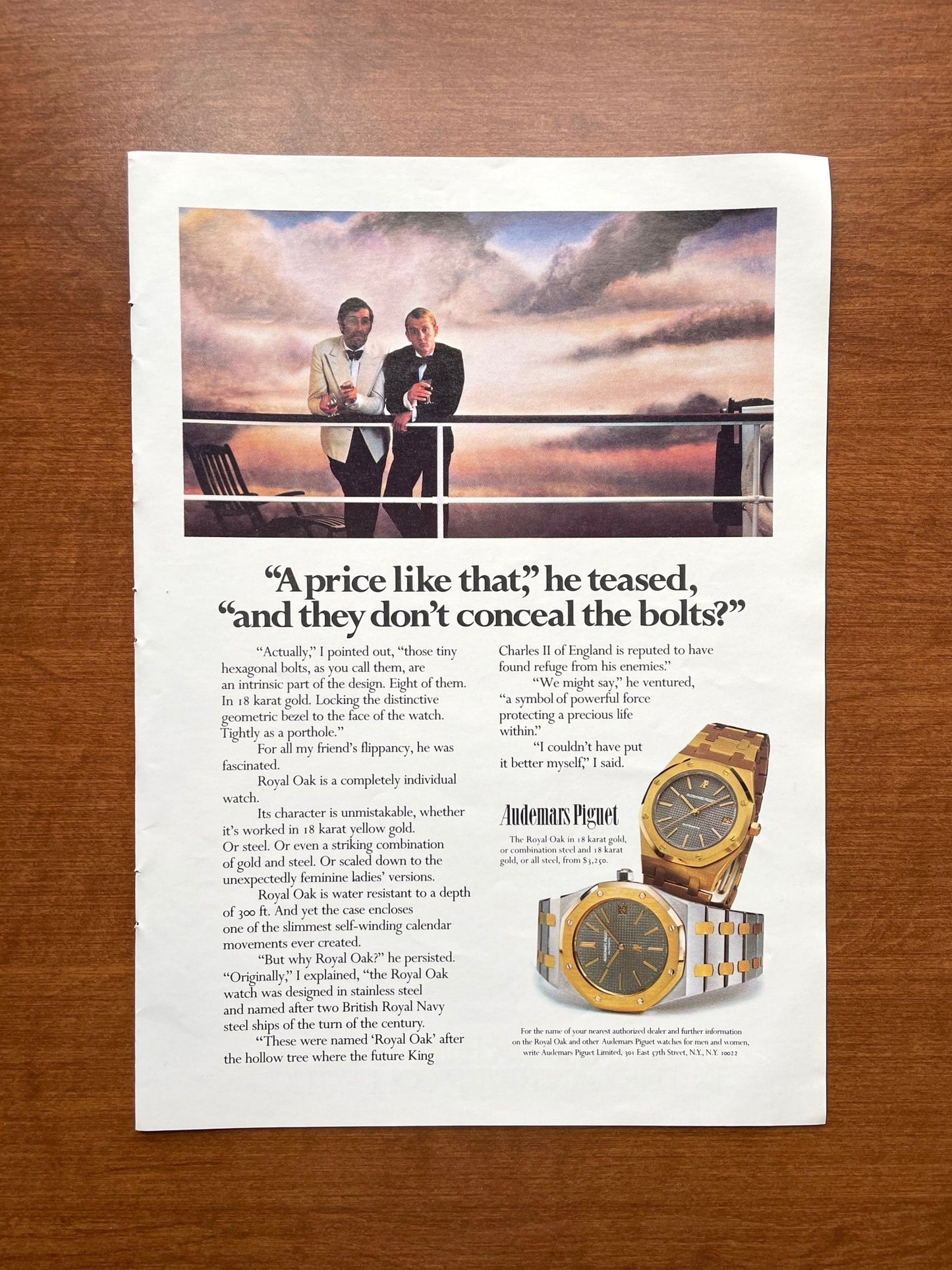 1978 Audemars Piguet Royal Oak "don't conceal the bolts?" Advertisement