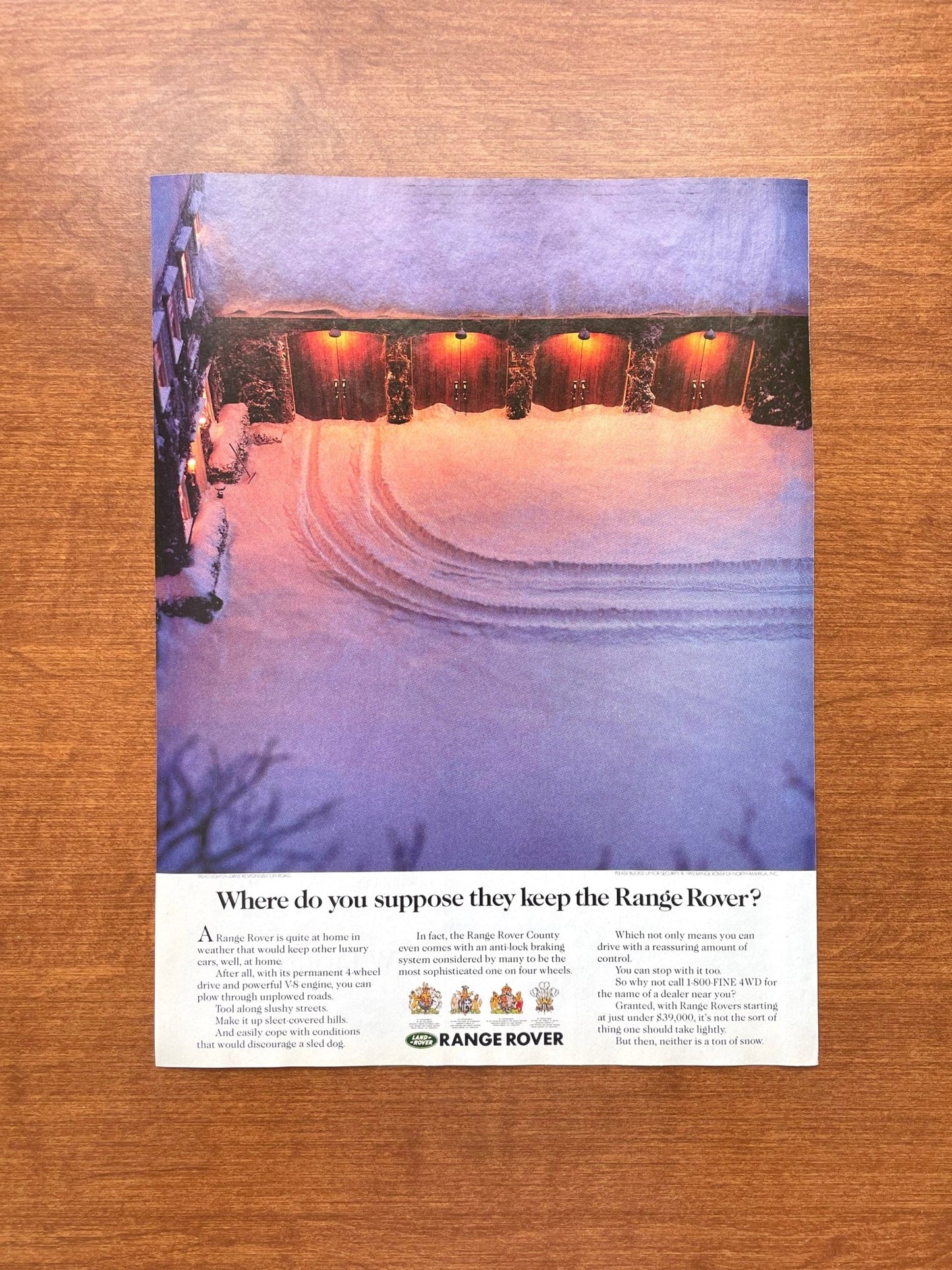 1992 Range Rover "Where do you suppose they keep..." Advertisement