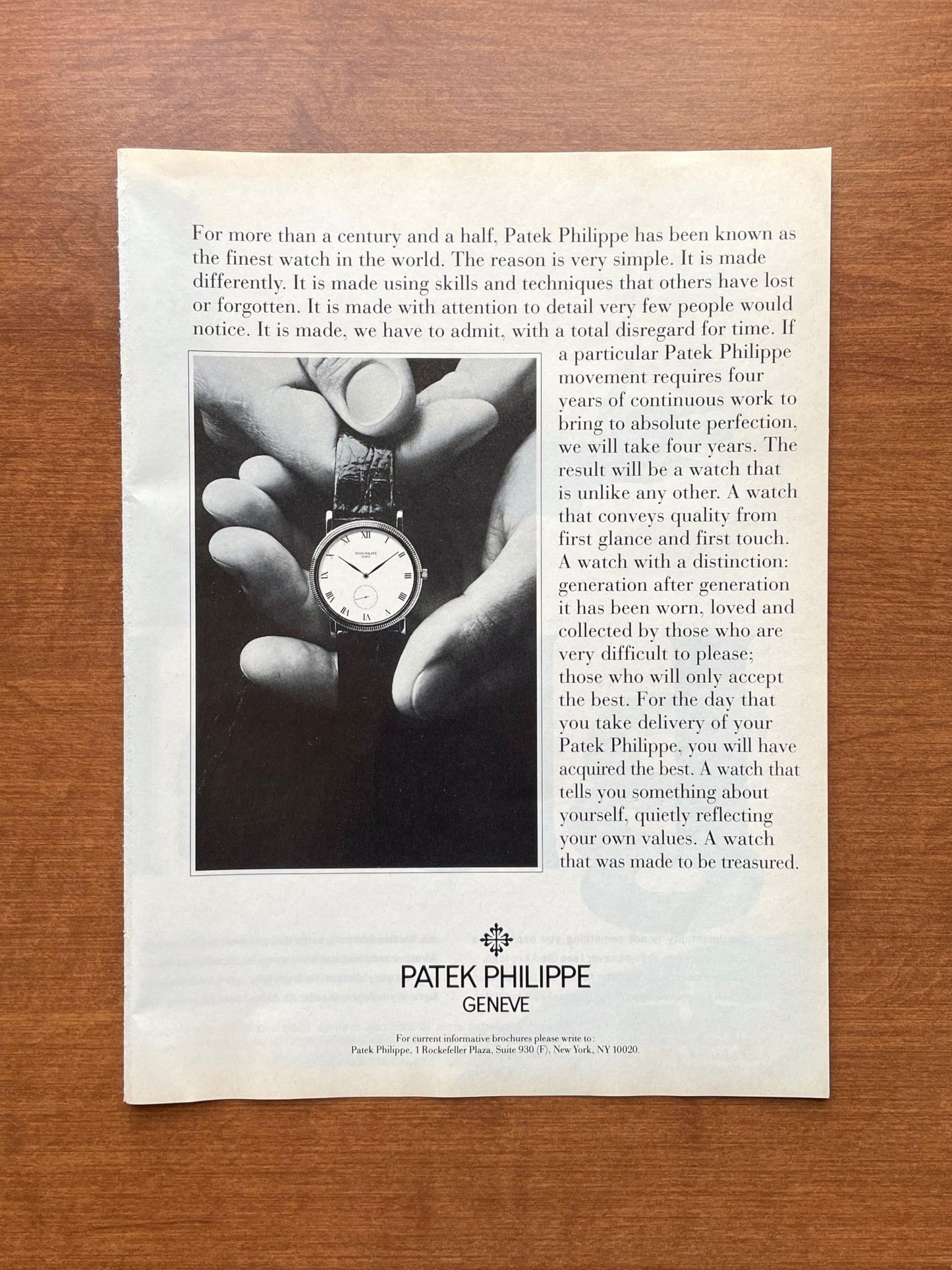 1993 Patek Philippe Calatrava Advertisement