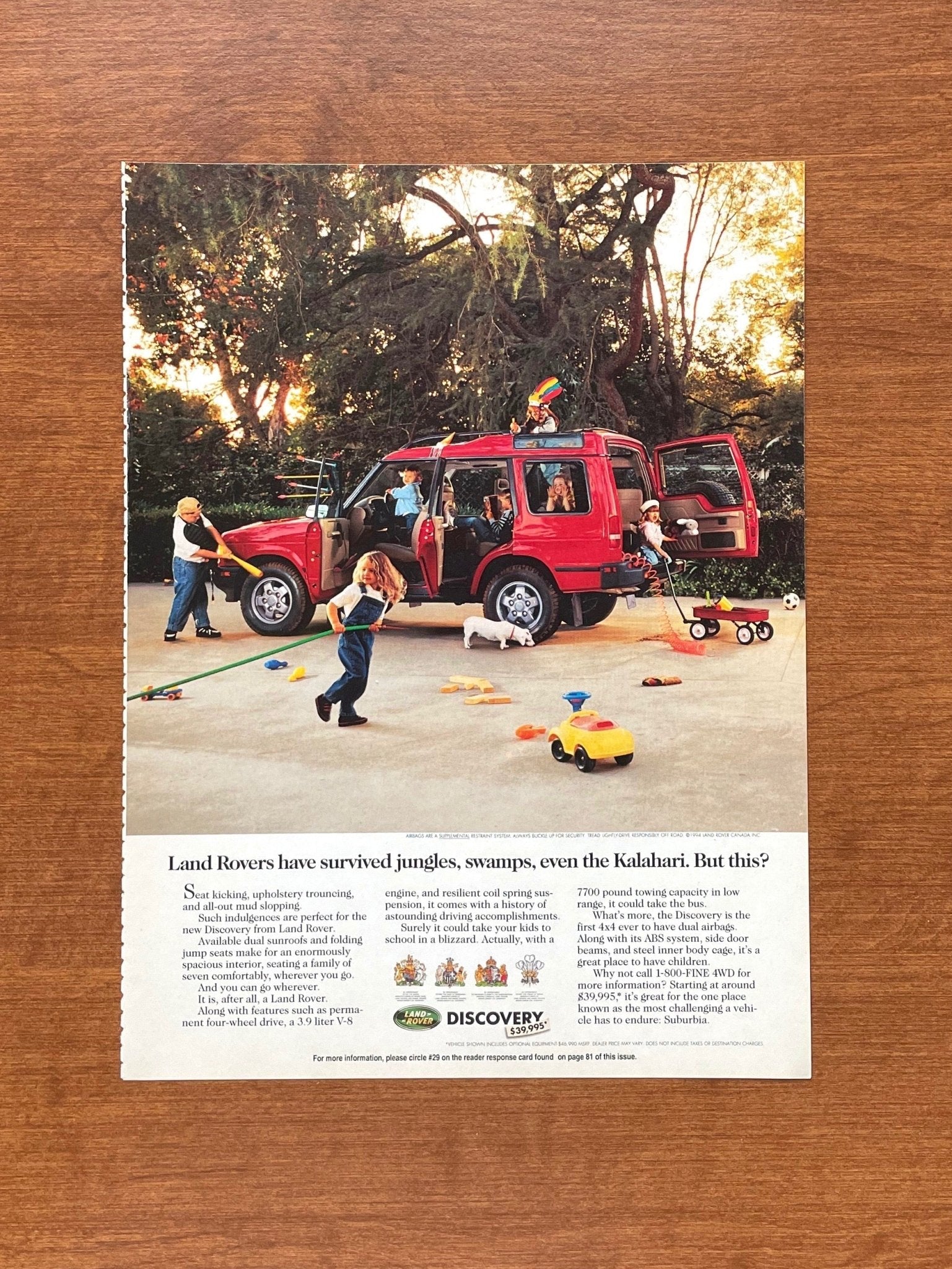 1994 Discovery "jungles, swamps, Kalahari. But this?" Advertisement