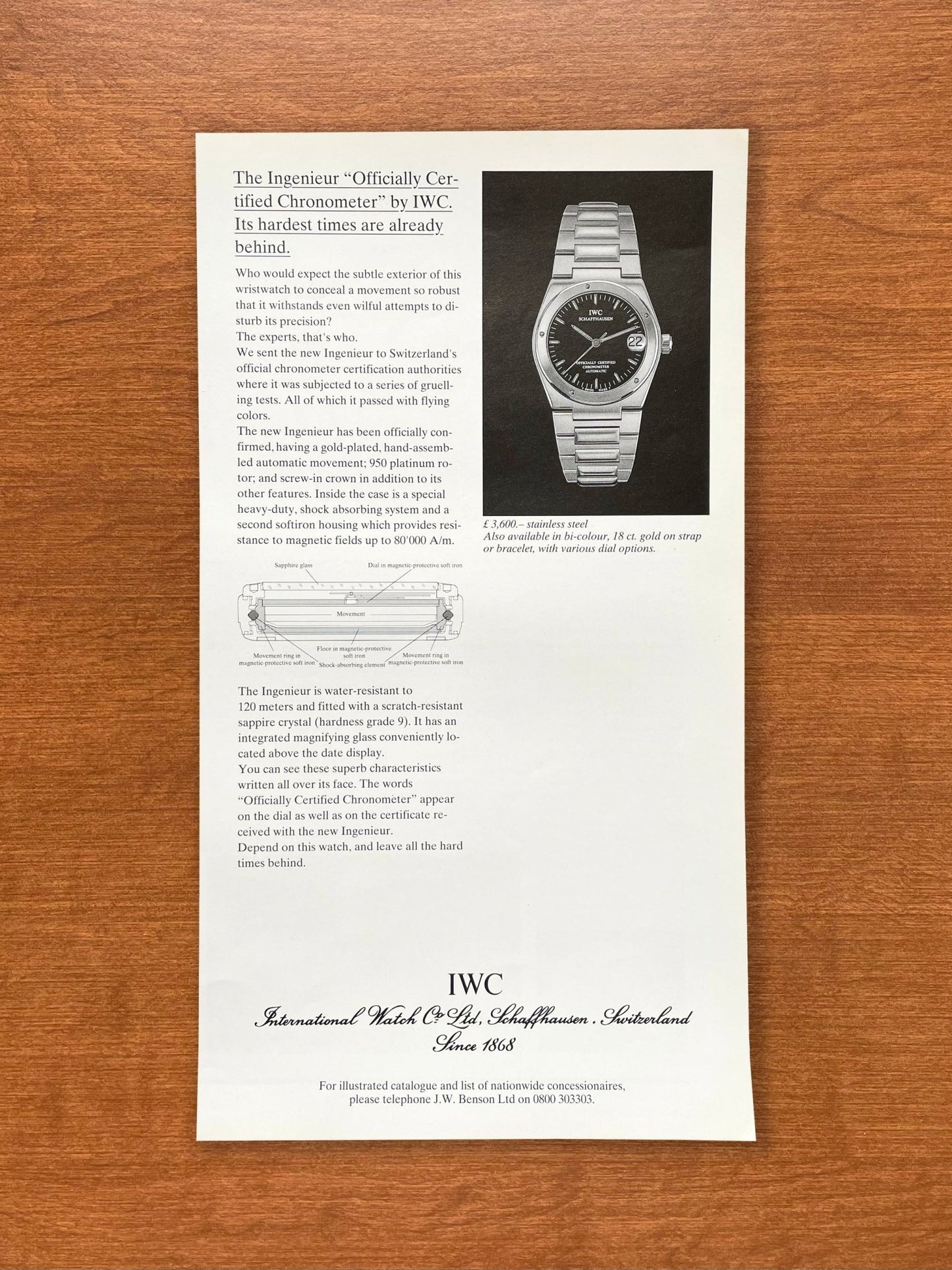 1994 IWC Ingenieur Advertisement