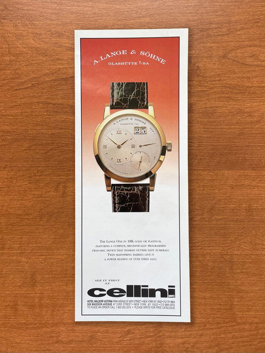 1996 A. Lange & Sohne Lange 1 at Cellini Advertisement