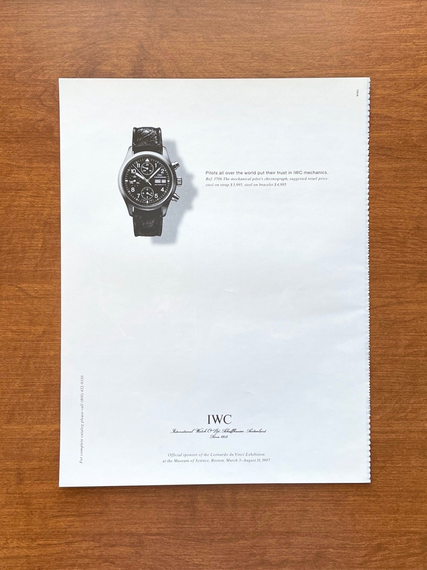 1997 IWC Pilot's Chronograph Ref. 3706 Advertisement