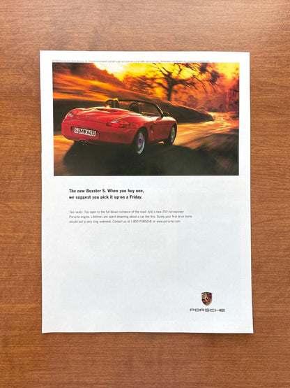 1999 Porsche Boxster S "pick it up on a Friday." Advertisement