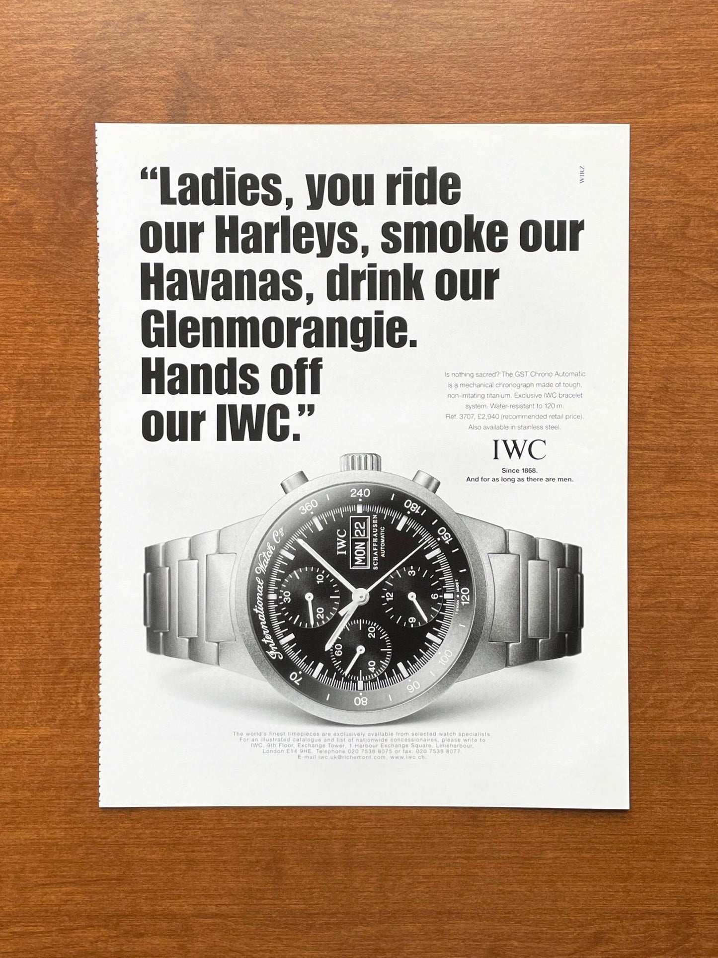 2002 IWC GST Chrono Automatic Ref. 3707 Advertisement